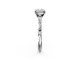 White gold Cushion Solitaire with Side Baguettes and Channel Set Band_79