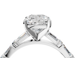 White gold Cushion Solitaire with Side Baguettes and Channel Set Band_85