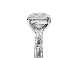 White gold Cushion Solitaire with Side Baguettes and Channel Set Band_86