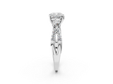 White gold Cushion Three-Stone Diamond Ring with Pavé Split Shank and Four-Prong Setting_77