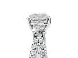 White gold Cushion Three-Stone Diamond Ring with Pavé Split Shank and Four-Prong Setting_86