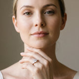 White gold Cushion Three-Stone Diamond Ring with Prong Setting on a Classic Band_4