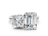 White gold Cushion and Emerald Cut Toi Moi Ring with Prong Setting_46