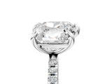White gold Cushion and Heart Toi Moi Ring with Prong Setting and Pave Band 5