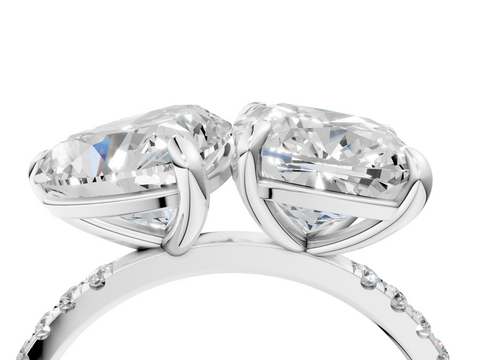 White gold Cushion and Heart Toi Moi Ring with Prong Setting and Pave Band_21