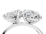 White gold Cushion and Heart Toi Moi Ring with Prong Setting and Plain Band 4