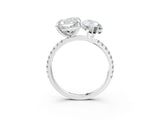 White gold Cushion and Marquise Toi Moi Ring with Prong Setting and Pave Band_72