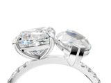 White gold Cushion and Marquise Toi Moi Ring with Prong Setting and Pave Band_73