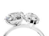 White gold Cushion and Marquise Toi Moi Ring with Prong Setting and Plain Band 4