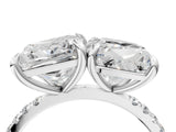 White gold Cushion and Princess Toi Moi Ring with Prong Setting and Micro Pave Band 4