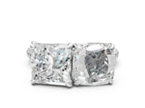 White gold Cushion and Princess Toi Moi Ring with Prong Setting and Pave Band_69