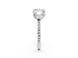 White gold Cushion and Princess Toi Moi Ring with Prong Setting and Pave Band_71
