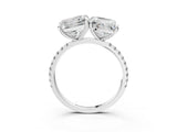 White gold Cushion and Princess Toi Moi Ring with Prong Setting and Pave Band_72