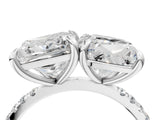 White gold Cushion and Princess Toi Moi Ring with Prong Setting and Pave Band_73