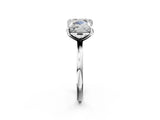 White gold Cushion and Princess Toi Moi Ring with Prong Setting and Plain Band 2