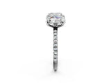 White gold Cushion and Radiant Toi Moi Ring with Prong Setting and Micro Pave Band 2