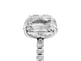 White gold Cushion and Radiant Toi Moi Ring with Prong Setting and Micro Pave Band 5