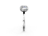 White gold Cushion and Radiant Toi Moi Ring with Prong Setting and Plain Band_19