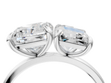 White gold Cushion and Radiant Toi Moi Ring with Prong Setting and Plain Band_19