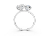 White gold Cushion and Radiant Toi Moi Ring with Prong Setting and Plain Band_20