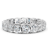 White gold Cushion cut diamond Eternity Band with Shared Prong Setting_8