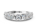 White gold Cushion cut diamond Half Eternity Band with Shared Prong Setting_34