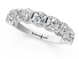 White gold Cushion cut diamond Half Eternity Band with Shared Prong Setting_35