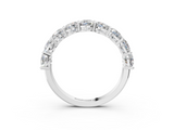 White gold Cushion cut diamond Half Eternity Band with Shared Prong Setting_37