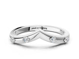 White gold Diamond Chevron Band with Round Stones and Prong Setting_41