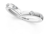White gold Diamond Chevron Band with Round Stones and Prong Setting_42