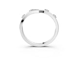 White gold Diamond Chevron Band with Round Stones and Prong Setting_44