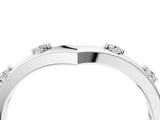White gold Diamond Chevron Band with Round Stones and Prong Setting_45