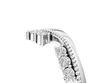 White gold Diamond Chevron Milgrain Band with Round Cut Stones and Prong Setting_26