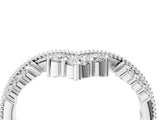 White gold Diamond Chevron Milgrain Band with Round Cut Stones and Prong Setting_28