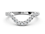 White gold Diamond Curved Pavé Round Stone Contour Band_12