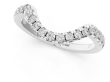 White gold Diamond Curved Pavé Round Stone Contour Band_13