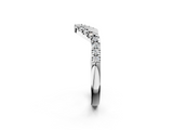 White gold Diamond Curved Pavé Round Stone Contour Band_14