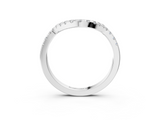 White gold Diamond Curved Pavé Round Stone Contour Band_15