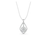 White gold Diamond Halo Pendant with Pavé Setting_11