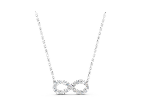 White gold Diamond Infinity Pendant with Pave Setting_4