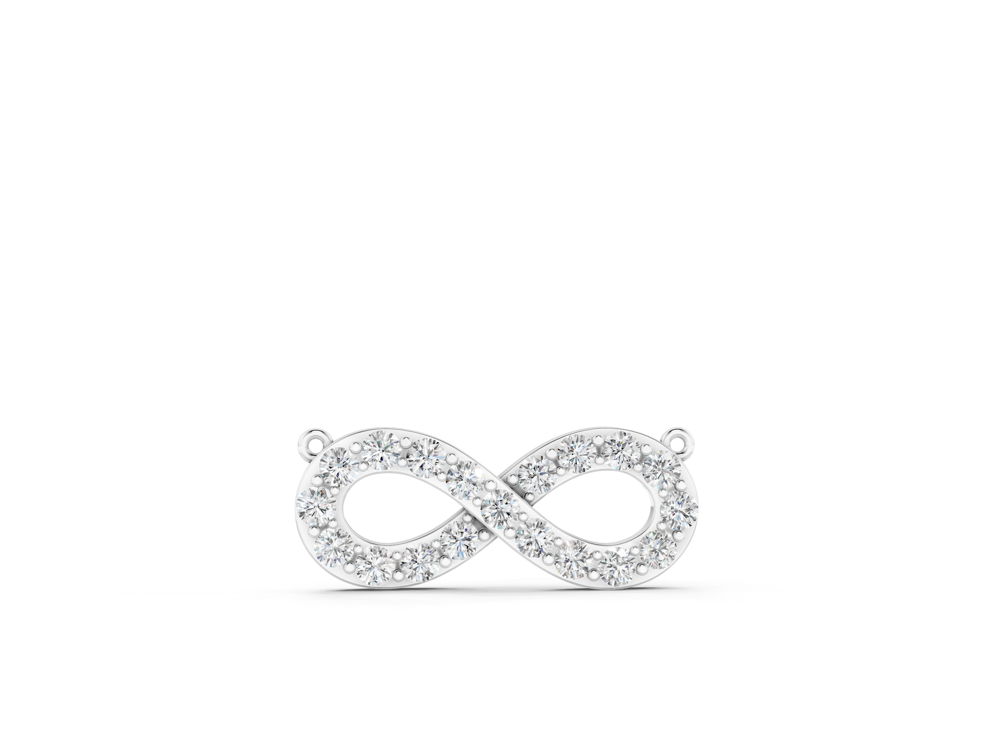 White gold Diamond Infinity Pendant with Pave Setting_5