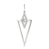 White gold Diamond Marquise Halo Pendant with V-Prong Setting 1