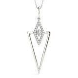 White gold Diamond Marquise Halo Pendant with V-Prong Setting