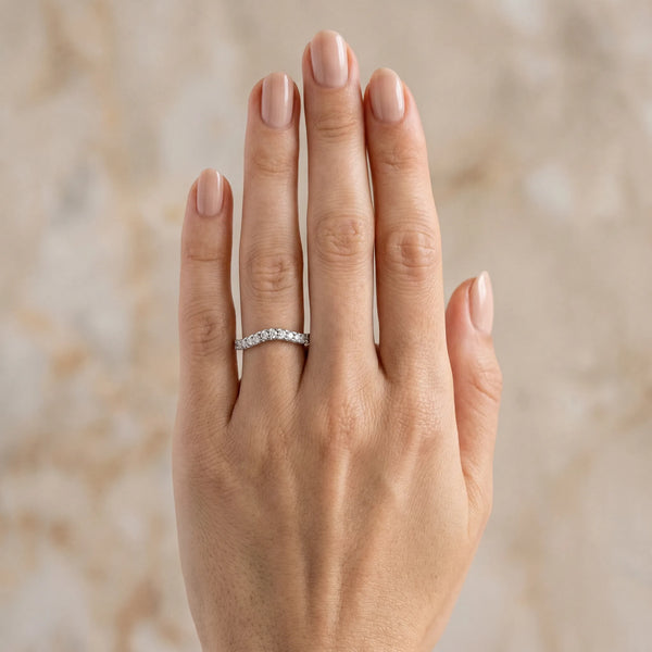 White gold Diamond Pavé Curved Wedding Band