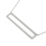 White gold Diamond Pavé Rectangle Bar Pendant 1