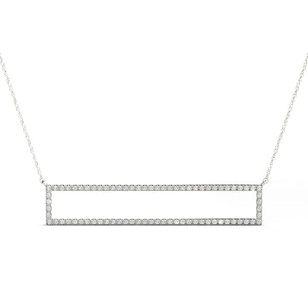 White gold Diamond Pavé Rectangle Bar Pendant