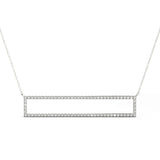White gold Diamond Pavé Rectangle Bar Pendant