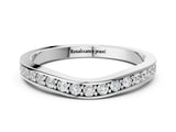 White gold Diamond Pavé Round Cut Curved Band with Channel Setting_6
