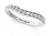White gold Diamond Pavé Round Cut Curved Band with Channel Setting_7