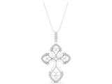 White gold Diamond Pavé Round Milgrain Cross Pendant_39